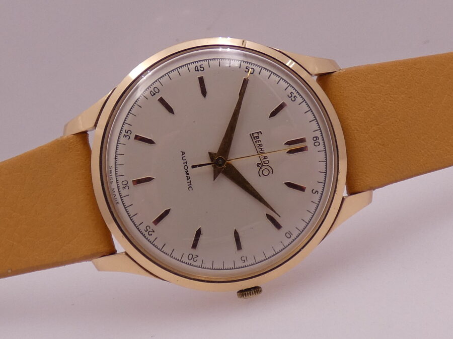 Eberhard Oversize Bydinator Oro Rosa 18 Kt Automatic Cal. 11.500 ANNI '60 Vintage - immagine 7