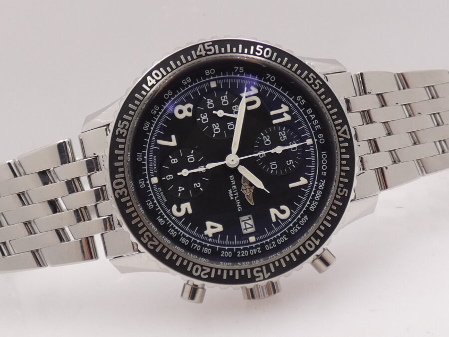 Breitling Cronografo Navitimer Aviastar A13024 WITH BOX Anni 90's Automatico Acciaio Braccialato - immagine 7