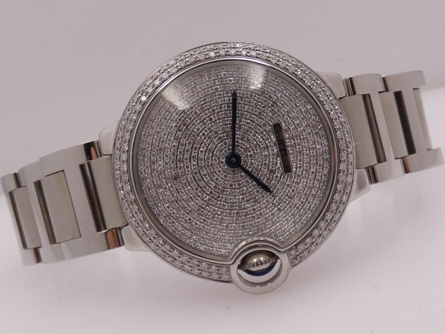 Cartier Ballon Bleu 3284 36mm Diamond Dial & Bezel WITH BOX Automatico Acciaio - immagine 7