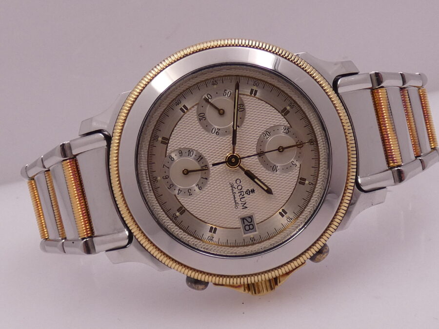 Corum Cronografo Les Temps Meccanique  Acciaio & Oro 18Kt BOX&PAPERS Anni 90's TOP CONDITION Automatico - immagine 7