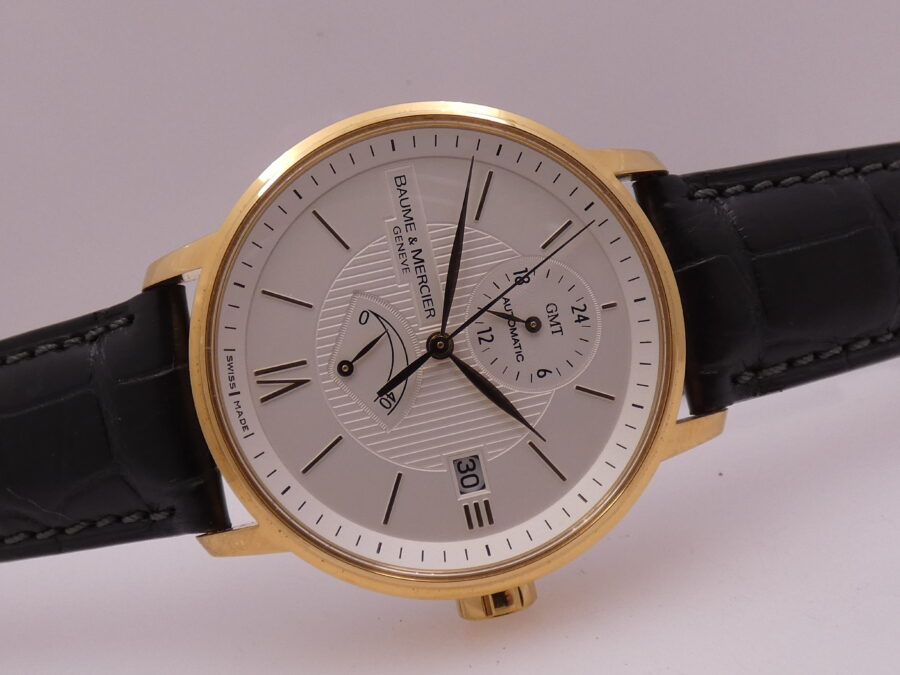 Baume & Mercier Classima GMT Power Reserve ORO PIENO 18Kt BOX&PAPERS Anno 2024 Automatico MAI INDOSSATO - immagine 7