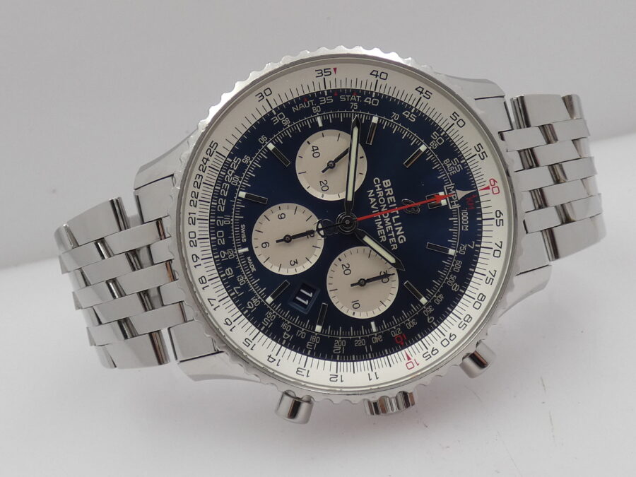 Breitling Cronografo Navitimer 01 AB0127 Oversize 46mm Blue Dial Anno 2020 Automatico Braccialato - immagine 7