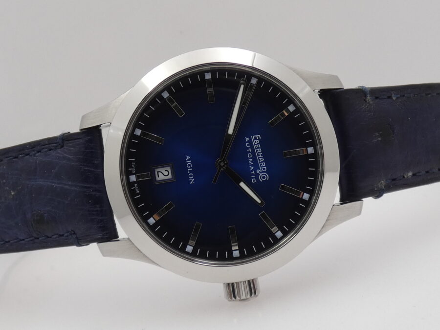 Eberhard & Co. Aiglon Grande Taille 41030 Deep Blue Dial Automatico With BOX OTTIME CONDIZIONI Acciaio - immagine 7