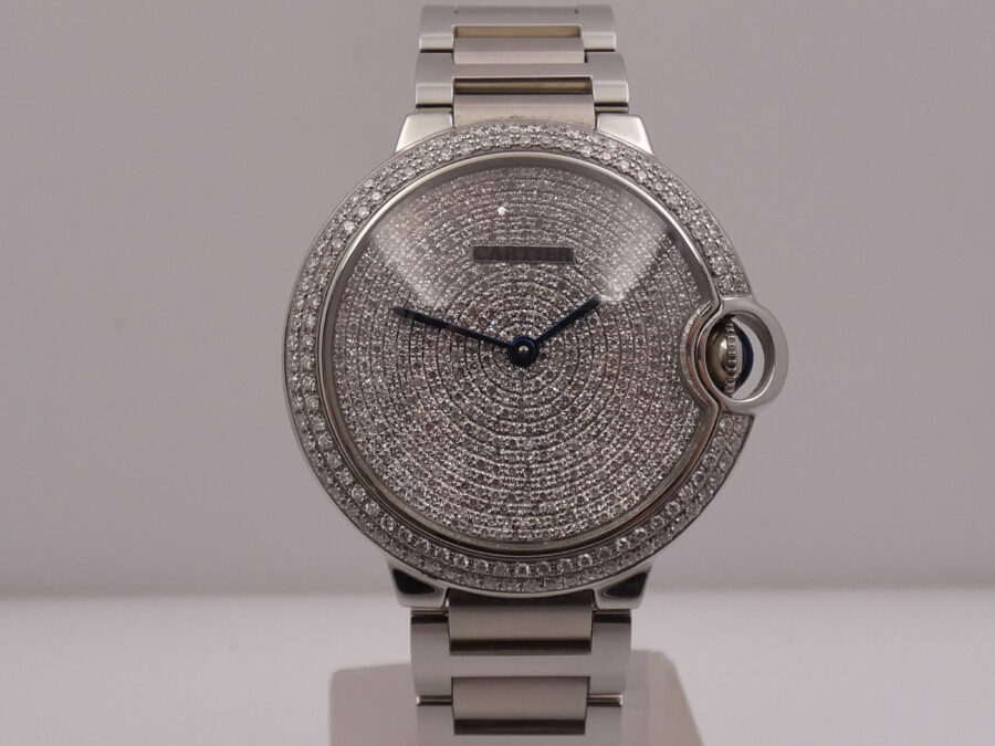 Cartier Ballon Bleu 3284 36mm Diamond Dial & Bezel WITH BOX Automatico Acciaio - immagine 8