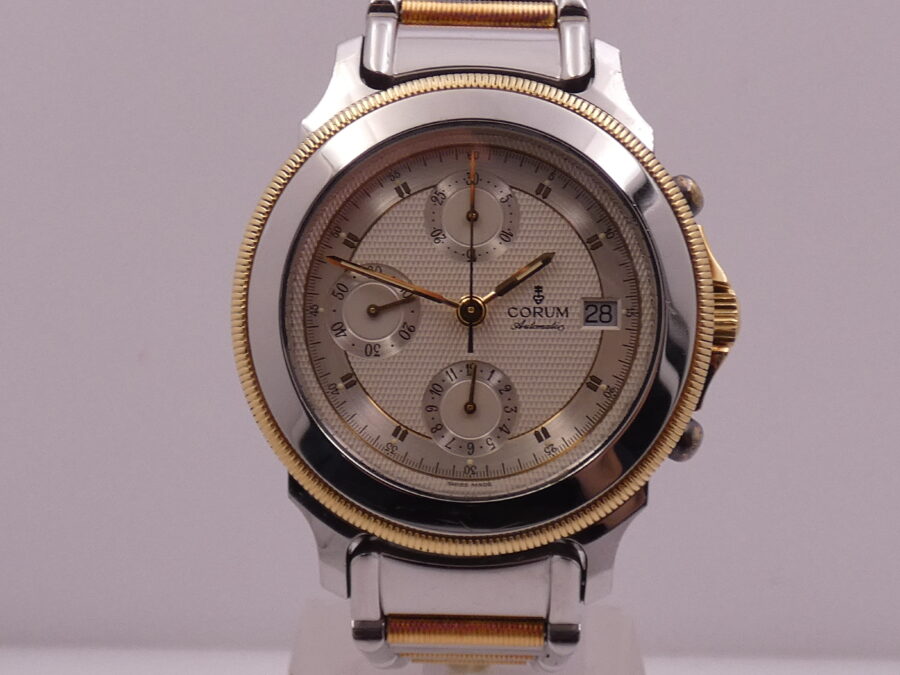 Corum Cronografo Les Temps Meccanique  Acciaio & Oro 18Kt BOX&PAPERS Anni 90's TOP CONDITION Automatico - immagine 8