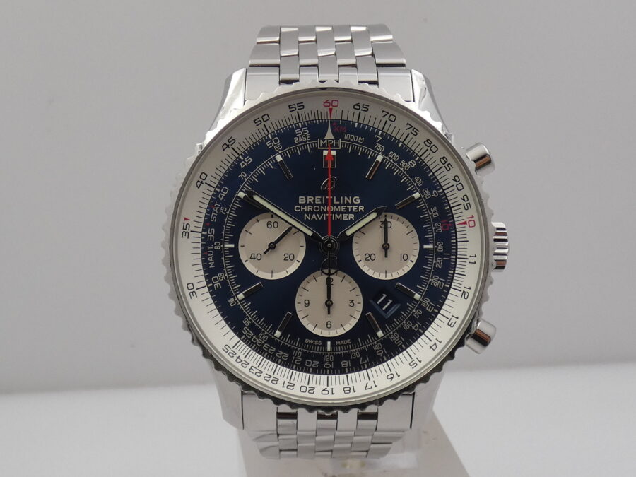 Breitling Cronografo Navitimer 01 AB0127 Oversize 46mm Blue Dial Anno 2020 Automatico Braccialato - immagine 8