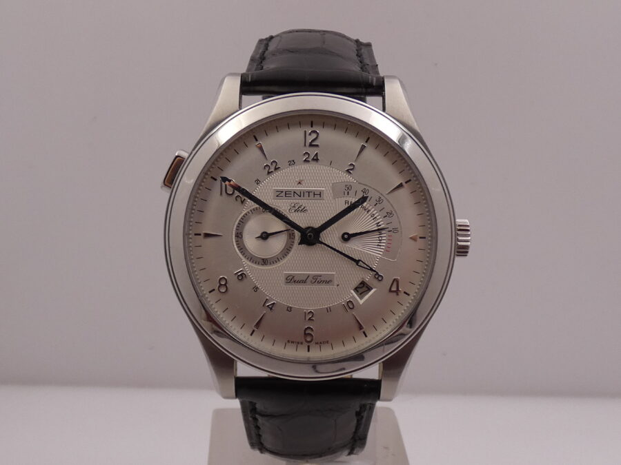 Zenith Elite Dual Time Grande Class Reserve De Marche Dual Time NEW BOX&PAPERS Automatico Acciaio 03.0520.683 - immagine 8