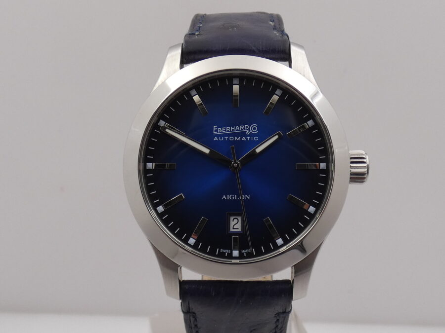 Eberhard & Co. Aiglon Grande Taille 41030 Deep Blue Dial Automatico With BOX OTTIME CONDIZIONI Acciaio - immagine 8