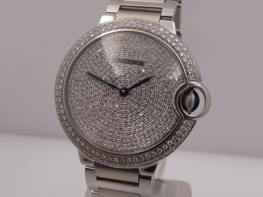 Cartier Ballon Bleu 3284 36mm Diamond Dial & Bezel WITH BOX Automatico Acciaio - immagine 9