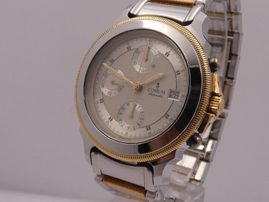 Corum Cronografo Les Temps Meccanique  Acciaio & Oro 18Kt BOX&PAPERS Anni 90's TOP CONDITION Automatico - immagine 9