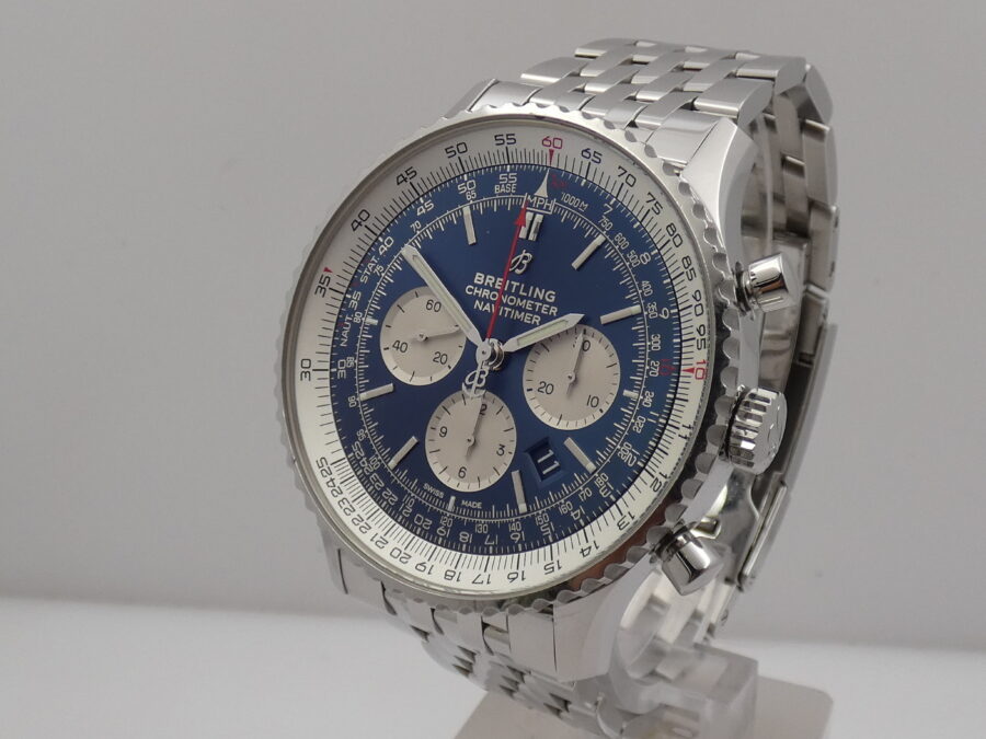 Breitling Cronografo Navitimer 01 AB0127 Oversize 46mm Blue Dial Anno 2020 Automatico Braccialato - immagine 9