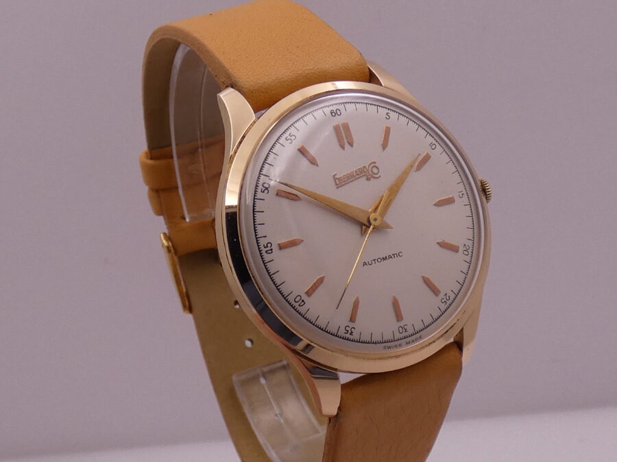 Eberhard Oversize Bydinator Oro Rosa 18 Kt Automatic Cal. 11.500 ANNI '60 Vintage - immagine 10