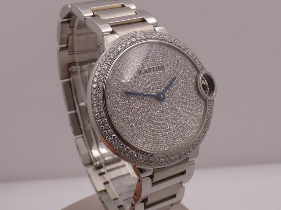 Cartier Ballon Bleu 3284 36mm Diamond Dial & Bezel WITH BOX Automatico Acciaio - immagine 10