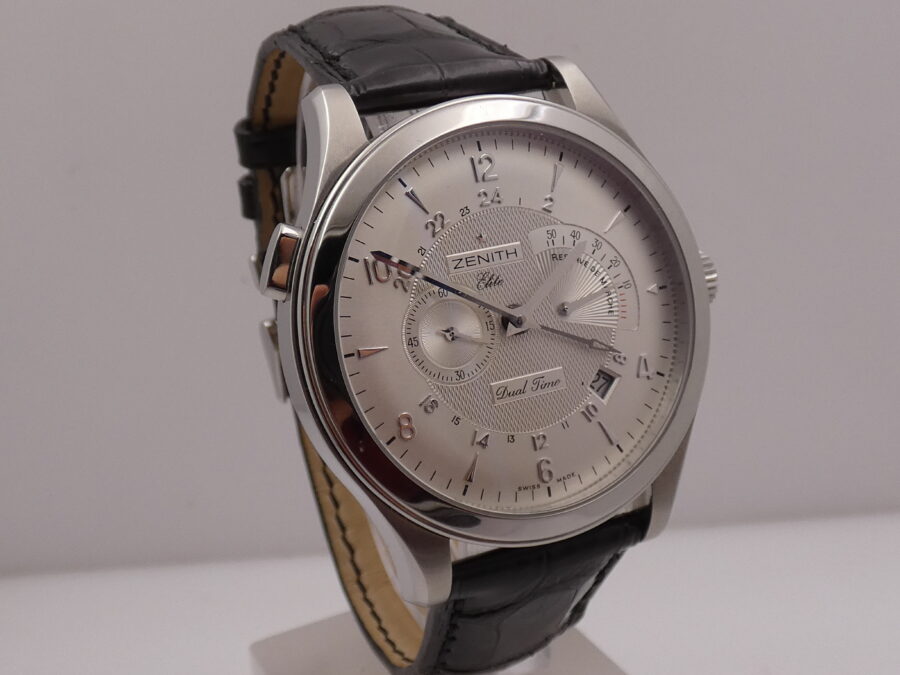 Zenith Elite Dual Time Grande Class Reserve De Marche Dual Time NEW BOX&PAPERS Automatico Acciaio 03.0520.683 - immagine 10